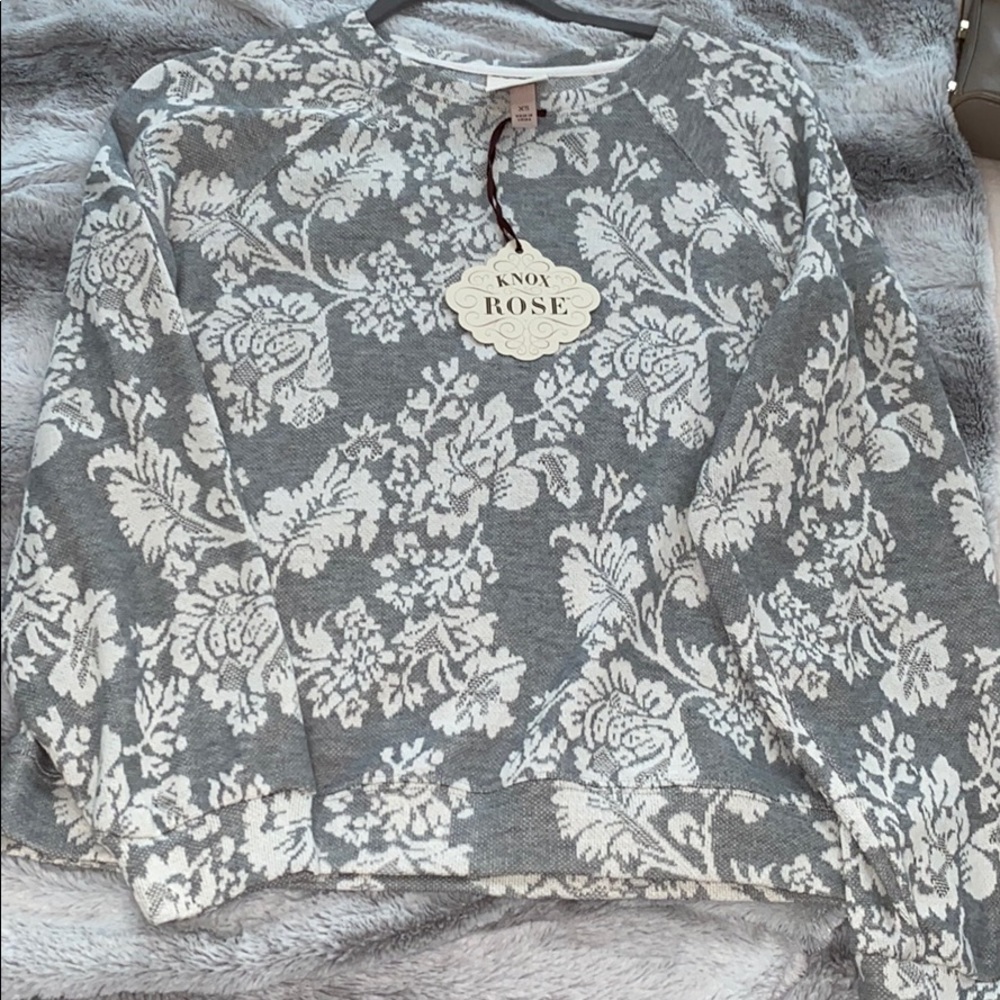Knox Rose Patterned Ballon Sleeve Sweater